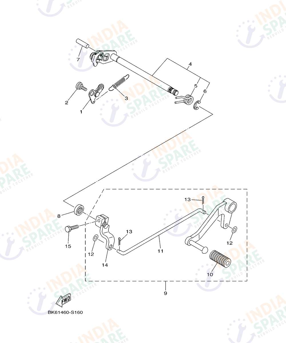 YAMAHA DM4B R15 V4 Series SHIFT SHAFT
